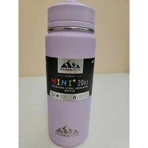 Hydrapeak Mini 20oz Water Bottle with Straw Lid, Stainless Steel Violet Purple